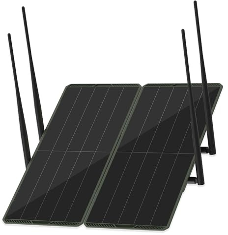 30W solpanel utomhus dubbelt band 5,8G/2,4G WiFi repeater förlängare booster,300m täckning 1200Mbps,30000mAh batteri,IP65,stöder 100 enheter,för gård kontor kommersiellt bruk (militärgrön)