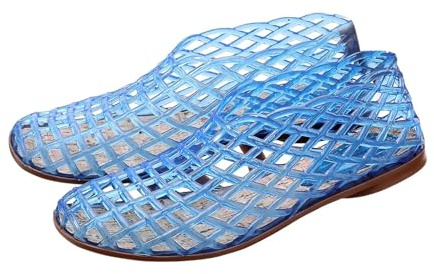,Azul,39 EU,Mujeres Hueco Transparentes Bailarinas de Gel Zapatos Cómodos de Tacón Bajo para Playa, Boda y Uso Casual