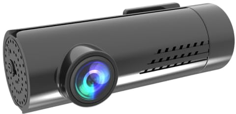 Mini Telecamera Auto Wireless 1080p Nero Plastica per Guida | Obiettivo a 6 Vetri, Registrazione in Loop e Microfono Integrato, Monitoraggio Sosta, H. 264 Jpeg