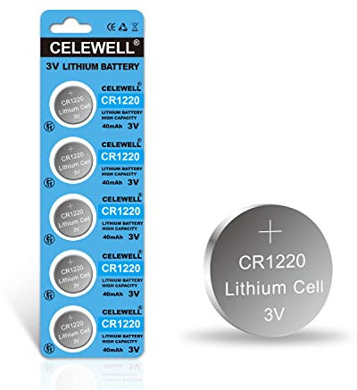【5-Année Warranty】 CELEWELL CR1220 3V Pile CR 1220 Batterie 5 Pack