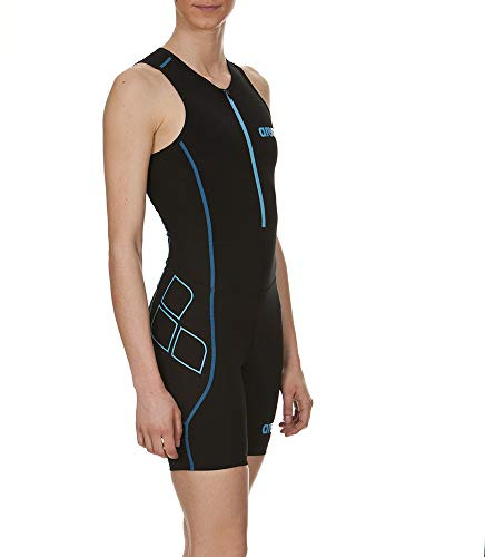 Arena triathlonanzug Triathlon Einteiler frontreißverschluss Powerskin ST – Body da Competizione per Donna, Donna, W Tri Suit St Front Zip, Nero/Turchese, XXS