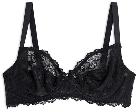 Cotonella, Reggiseno a Balconcino Sabrina in Pizzo Elasticizzato con Ferretto - Reggiseno dal Rinforzo Interno e Laterale della Coppa in Tulle, Senza Imbottiture - Art. CD027