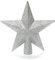 Heitmann Deco Weihnachtsbaum-Spitze aus Kunststoff - moderner Christbaumstern für Baumspitze - Silber mit Glitzer