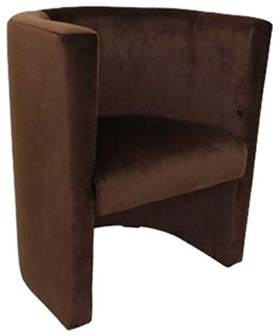 MartHome Gepolsterter Stuhl Club VERO, Cocktailsessel, Clubsessel Plüschsamt Perfekt für Büro, Wohnzimmer, Hotel - Vielseitiges Sitzmöbel, Hocker Loungesessel Handgefertigter (braun)