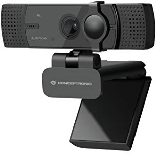 Conceptronic Webcam AMDIS08B 4K Ultra HD con Doble micrófono
