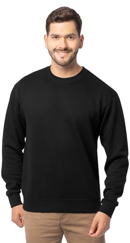 Fruit of the Loom Men's Eversoft Fleece Sweatshirts & Hoodies, Sweatshirt-Black, Small, A11000