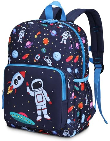 RAVUO Mochila Niño, Linda Mochilas Escolares Niños 4-6 Años Impermeable Mochila Infantil Grande con Correa Pecho Ligero Mochila Astronautas para Guarderia Primaria Preescolar
