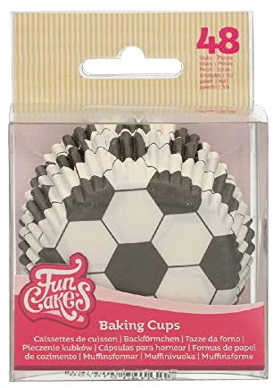 FunCakes Baking Cups Cupcake- und Muffinförmchen, Football, 48 Stück | Für Muffins und Cupcakes, Fettdicht, Hergestellt aus hochwertigem Papier, Lebensmittelqualität, 5 cm Durchmesser, 3,2 cm Höhe