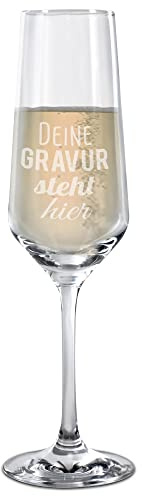 Glas mit Gravur - mit Name/Text gravieren - Sektglas, Personalisiertes Geschenk, Geburtstag, Weihnachten, Hochzeit, Valentinstag I Individuelle Lasergravur, 200 ml
