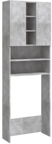 vidaXL Mobile per Lavatrice Grigio Cemento 64x25,5x190 cm