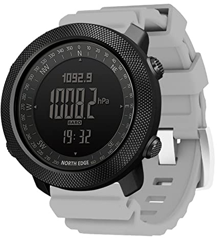 TPWEWRX Orologio sportivo digitale da uomo 50M Orologio tattico impermeabile Orologi militari Orologio da polso elettronico militare intelligente con bussola barometro altimetro per uomo (Grey)