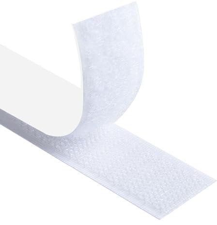 Romon Feltro Adesivo Forte,8M Biadesivo Sistema Di Fissaggio Hook & Loop,16mm Larghezza Feltrini Adesivi Forte per Lavori di Casa, fai da te, Lavori Manuali,Bianco