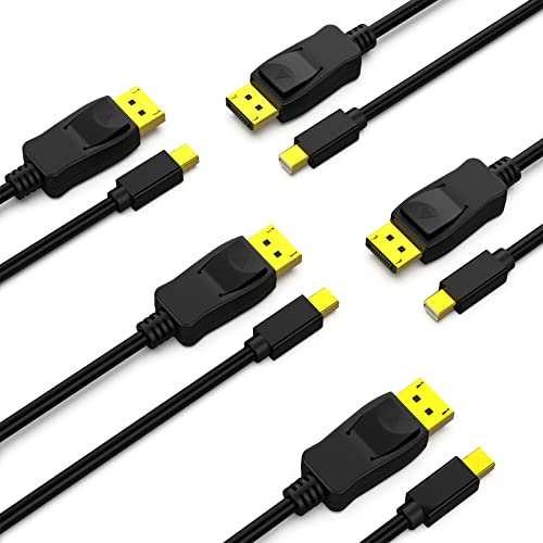 BENFEI Mini DisplayPort auf DisplayPort Kabel 1,8 Meter, 5 Stück Mini DP auf DisplayPort Kabel (4K@60Hz und 2K@144Hz) für Monitor,Gaming Grafikkarte