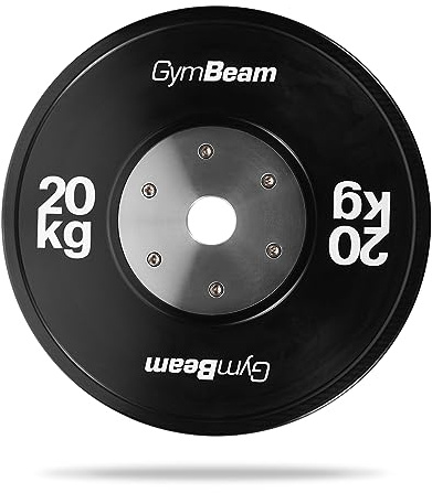 GymBeam Competition Bumper Plate, Dischi da Palestra in Gomma per Bilanciere, Varie Opzioni di Peso, Disco Calibrato di Alta Qualità, Ideale per Allenamento in Palestra e a Casa (20)