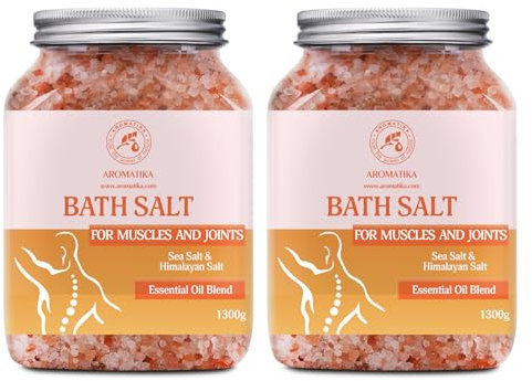 Sale Marino Set Muscolare & Articolare 2х1300g - Oli Essenziali Lavanda & Salvia & Rosmarino - 100% Naturali - Lenisce i Muscoli - Cura del Corpo - Bellezza - Relax - Aromaterapia