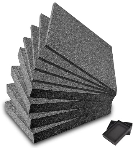 8 piezas de espuma cúbica: 4x300x300x25 mm y 4x300x300x10 mm, maletín de herramientas, funda para cámara, inserto de herramienta de espuma