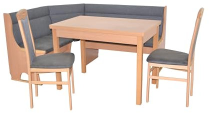 moebel direkt online Eckbankgruppe (4teilig) Caro I buche/anthrazit