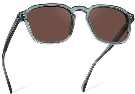 WearMe Pro Lunettes WMP - Lunettes de soleil carrées polarisées pour homme, coupe large : style rétro moderne avec des combinaisons de couleurs uniques