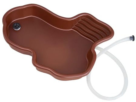 Reptilien-Badebecken, Terrarienschale mit geneigter Futterplatte, Reptilien-Wasserschale, Reptilienschale für Skorpion-Gecko-Schlangenschildkröte, Ohne Schlauch