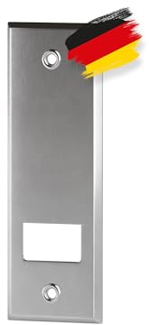 BAUHELD Rolladengurt Abdeckung Metall - 185mm Lochabstand [Made in Germany] - Hochwertige Unterputz Gurtwickler-Blende Maxi - Rollladen Aufwickler Abdeckplatte für Rollladengurt 23mm geeignet - Chrom