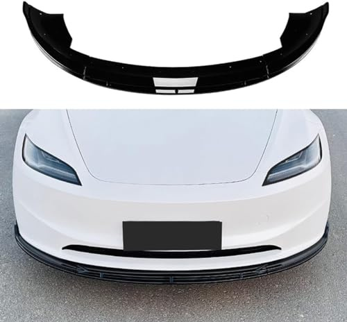 QDFGNKBAI Coche Alerón Delantero para Tesla Modèle 3 Highland 2024, Frontal Spoiler Labio Difusor Separador Tuning Performance Accesorios,A/Gloss Black