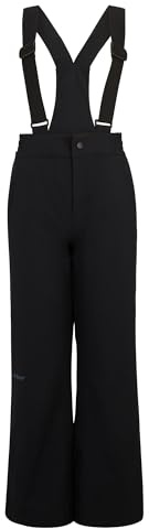Ziener Kinder ABOL Ski-Hose/Schnee-Hose | wasserdicht, Träger, PFC frei, Black, 164