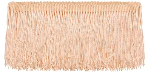 QUARKZMAN 5 Yardas 4 Pulgadas Franja de Flecos de Cadena Cinta de Flecos de Poliéster para Costura Bricolaje Artesanía Ropa Decoración de Pantalla de Lámpara, Clavel