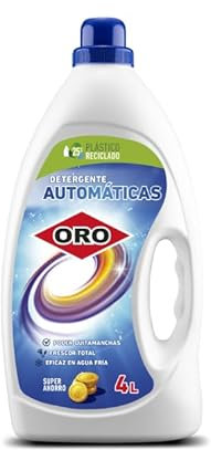ORO - Detergente Líquido para Automáticas | Poder de Limpieza Superior | con Blanqueantes Ópticos | Fresca Fragancia | para Todo Tipo de Tejidos