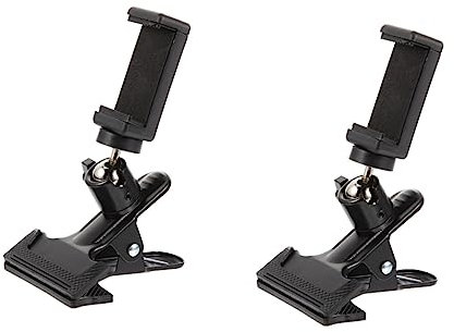 ifundom 2pcs Rotatable Guitar Phone Clip Headstock Mount Phone Holder Live Broadcast Bracket