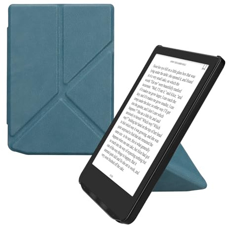 kwmobile Schutzhülle für Pocketbook Verse/Verse Lite/Verse Pro/Color/Vivlio Light/Light HD Hülle - Kunstleder Case - eReader Klapphülle mit Auto Sleep Funktion - Cover mit Ständer - Petrol