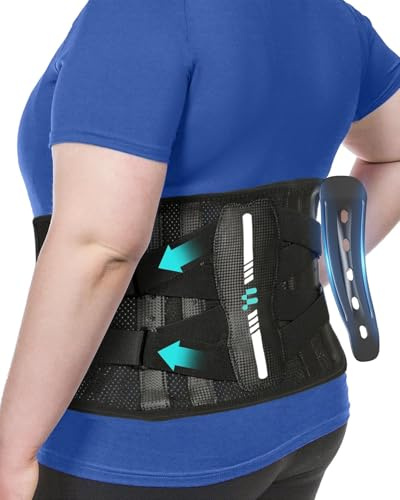 Fitomo Faja Lumbar para Hombre y Mujer con Varillas de Carbono - Soporte Lumbar Ergonómico para Alivio de Dolor de Espalda, Ciática, Hernia Discal - Ideal para Postura, Trabajo y Levantar Peso