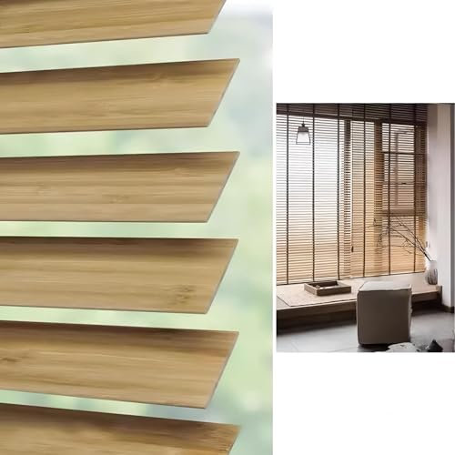 Eiauiuo Holzjalousien für Tür und Fenster Innen Horizontal Jalousetten mit 50mm Lamellen Verdunkelungs Fensterjalousien Sonnenschutz Hitzeschutz Schallisolierende Jalousie für Büro Balkon(50x210cm)