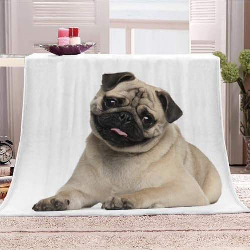 Kuscheldecke Haustier Hund Muster 180X200Cm Weiche Flauschige Plüsch Decke Flanell Fleecedecke/Sofadecke/Wohndecke/Mikrofaser Couchdecke/Winterdecke, Warm Gemütlich Langlebig