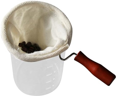 Table de filtre à café - de café en tissu, filtre à café en flanelle | Chaussette à café réutilisable faite à la main avec poignée en bois pour verser sur le brassage, filtre en tissu