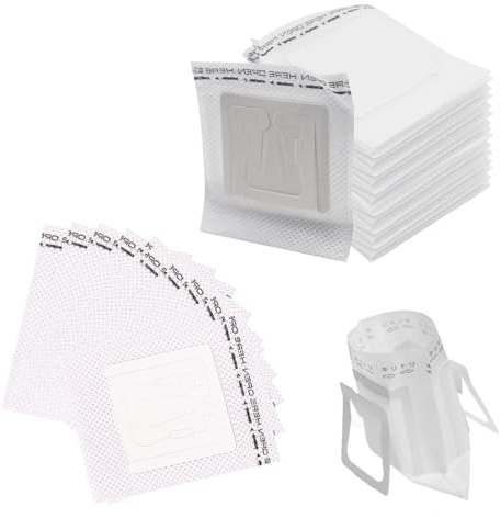 100 Stück KaffeeFilter Einweg - Drip Coffee Bag Einweg, Hängende Ohrtropf Kaffeebeutel für meisten Tassen, Tragbare Kaffee Papier Filter, Kaffeefilter klappbar für Camping, Reisen, Zuhause, Büro