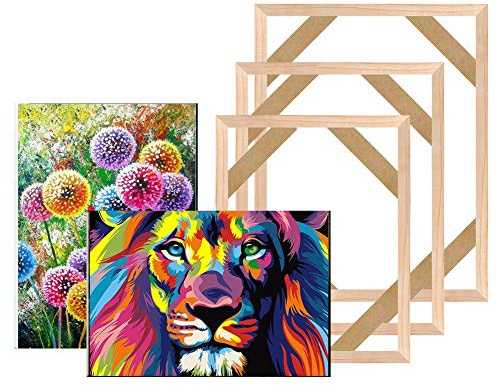 SJHFKDK Cornice Foto, Cornici per Quadri Diamante Painting Telaio in Legno per Tela Pittura a Olio Telaio in Legno Fai da Te Canvas Immagine Photo Frame per Bar Pittura a Olio Art(20x40cm)