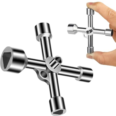 JRYXDS 4 Vías 5 Dimensión Interior 7 Mm/10 Mm/12 Mm/13 Mm/18 Mm Llaves Triangulares Llaves Para Caja Eléctrica, Gas, Agua, Contador De Electricidad, Caja De Armario