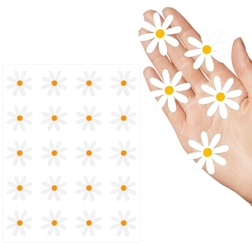 10 Blatt Fahrrad Sticker Gänseblümchen Aufkleber Blumen Fahrrad Aufkleber Gänseblümchen-Wandaufkleber florales weißes Gänseblümchen-Wandtattoo für Auto Fahrradaufkleber Notebook Laptop Handy
