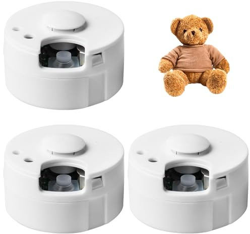 3 Stück Diktiergerät für Stofftiere, 60 Sekunden Aufnahme Soundmodul für Teddybär, Soundmodul Bespielbar, Diktiergerät Spielzeug für Personalisierte Aufnahme, DIY-Geschenke
