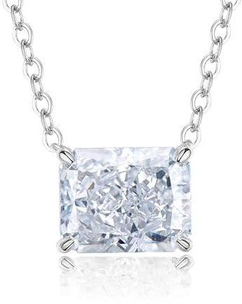 4 karats strålande vit diamant nyckelbenshalsband dam 925 silverhalsband för kvinnor smycken