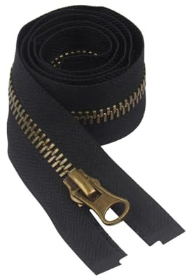 txuzong 75 cm Reißverschluss Metall #8 Teilbar, Messing Reißverschluss | für Jacken, Mäntel, Rucksäcke | Robuste Reißverschlüsse für Outdoor-Bekleidung & Taschen