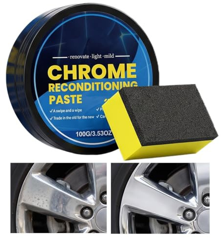 Quitaóxidos cromo 100g Pasta Reacondicionadora Automotriz Con Esponja
