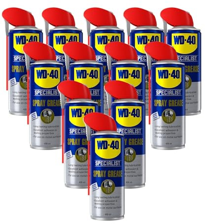 WD-40 Specialist Spray Grease, Non-Drip, Corrosion Protection - 6 Pack | WD40 Non-Drip Grease Spray Lubricates All Chains, Gears, Locks, For Long-Term Lubrication Across All Type of Metal Surfaces