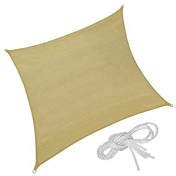 Vela Quadrata ombreggiante beige parasole tenda campeggio giardino (3,6X3,6 (14002))