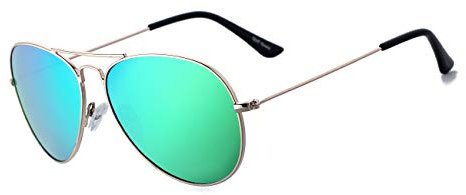 Rocf Rossini Polarisierte Pilotenbrille Damen Verspiegelt Piloten Sonnenbrille Herren Retro-Brillen Unisex UV400 Schutz mit Box (Gold/Green)