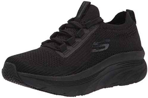 Skechers Women's Slip on Athletic Styling Health Care Professional Shoe, Black, 6 UK Wide