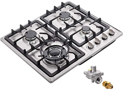 DM425-SA05 Stainless Steel Drop-In Gas Cooktop - 24 Dual Fuel 4 Sealed Burners