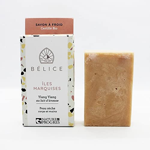 Bélice - Savon Iles Marquises - Savon saponifié à froid au lait d'ânesse – 100g – Certifié Biologique