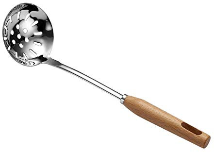 XXXXW Espumadera Colador Cuchara ranurada de Acero Inoxidable Cuchara ranurada de coladora de Cuchara Perforada con asa ergonómica con Mango Resistente al Calor Coladores de Cocina (Size : Medium)