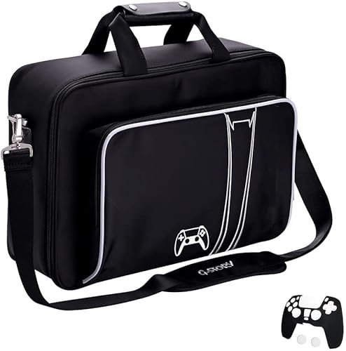 G-STORY Tasche,Transporttasche,Tragetasche kompatibel mit PS5 Konsolen mit Reißverschlüsse aus Zinklegierungs,Tasche für Controller und Zubehör,Controller Skin *1 enthalten